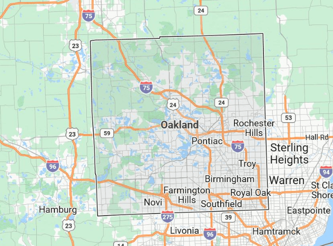 map of oakland county